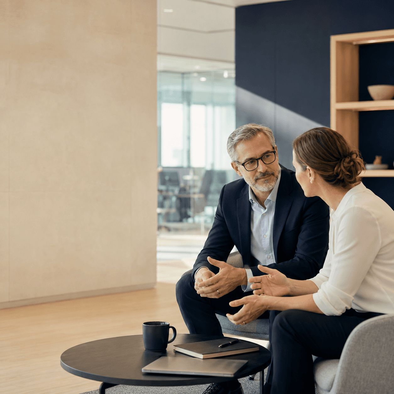Leaders in a development conversation after feedback