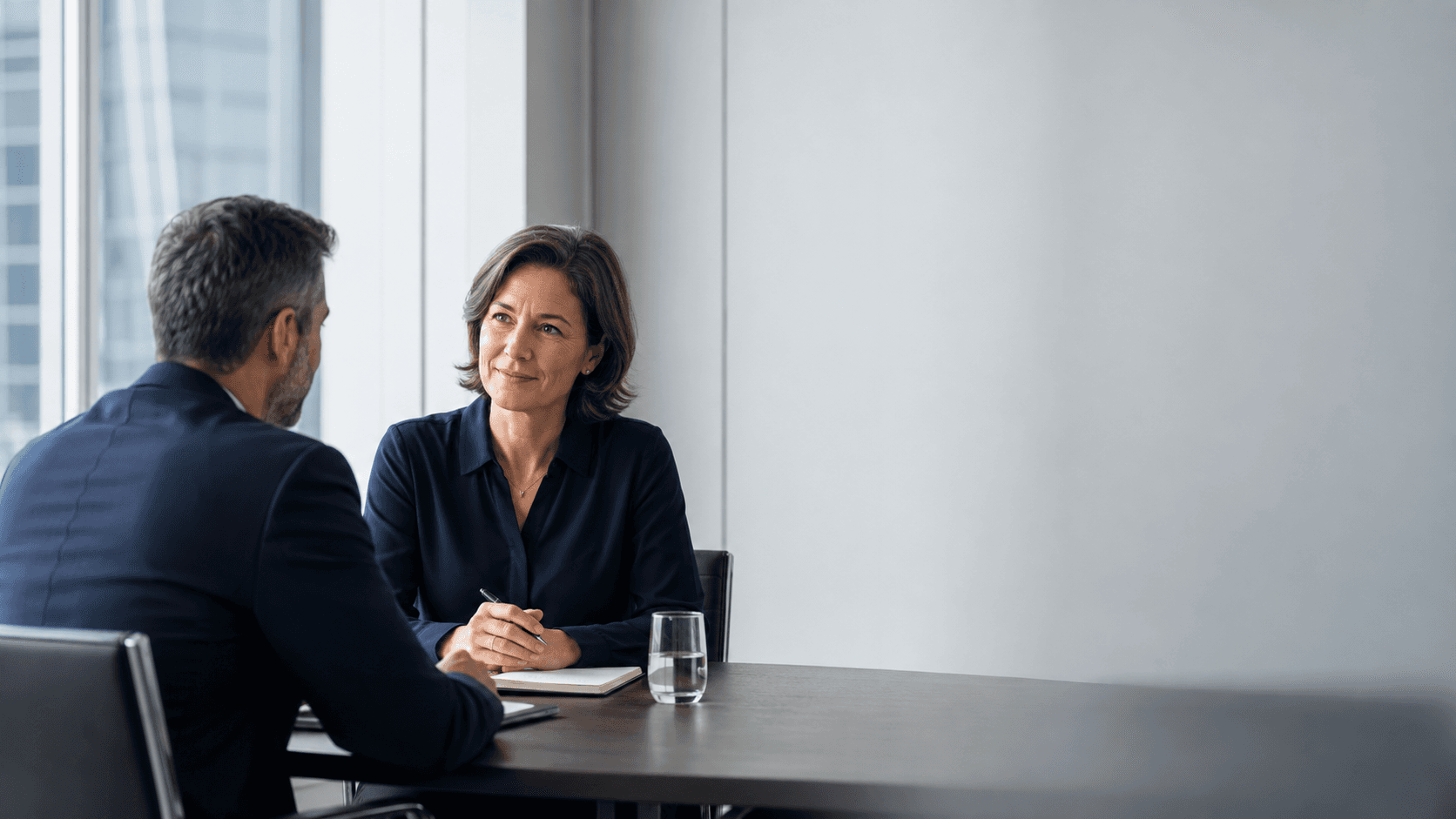 Corpmetrix strategist in a demo conversation with a client