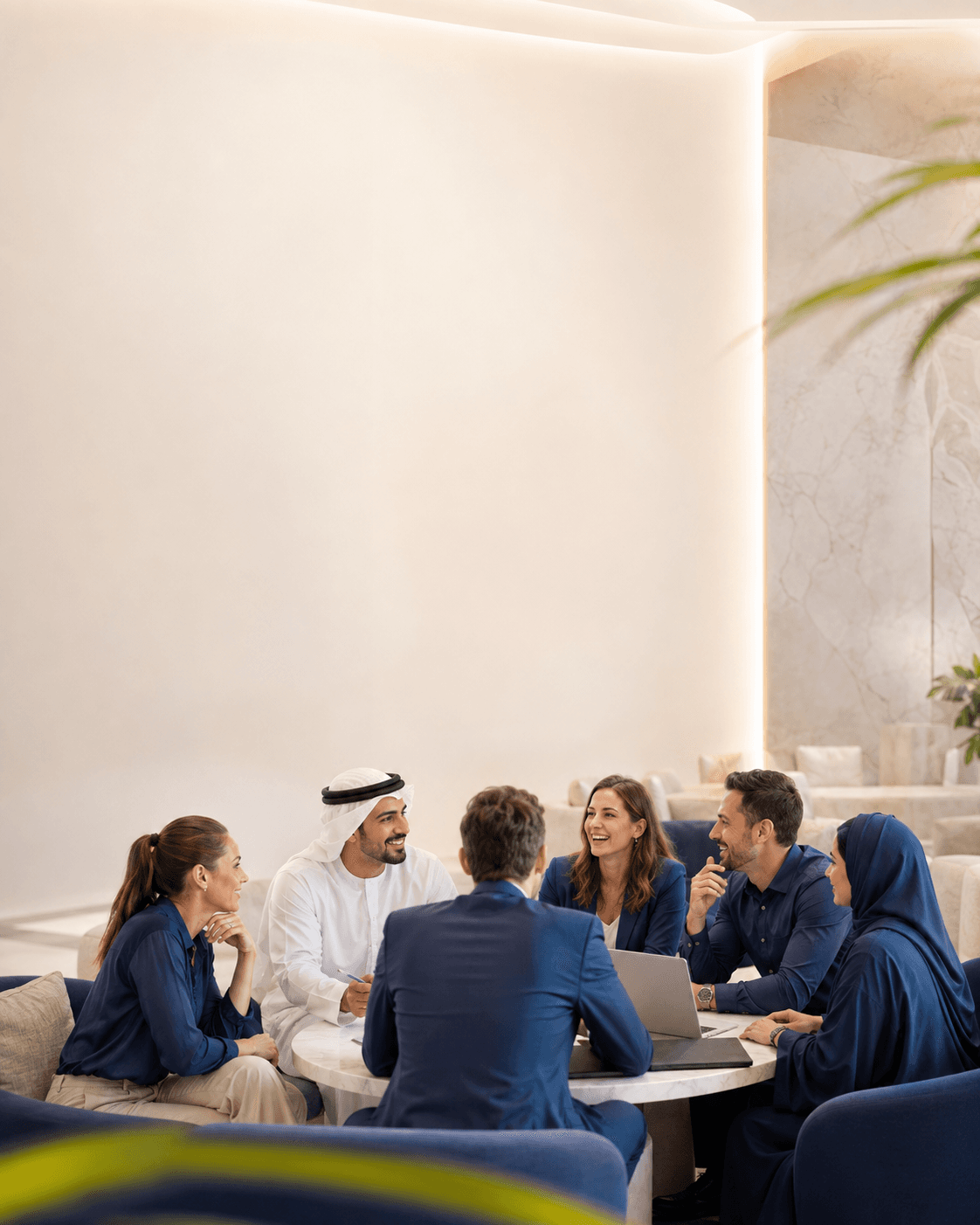 Teams collaborating in a shared workplace moment