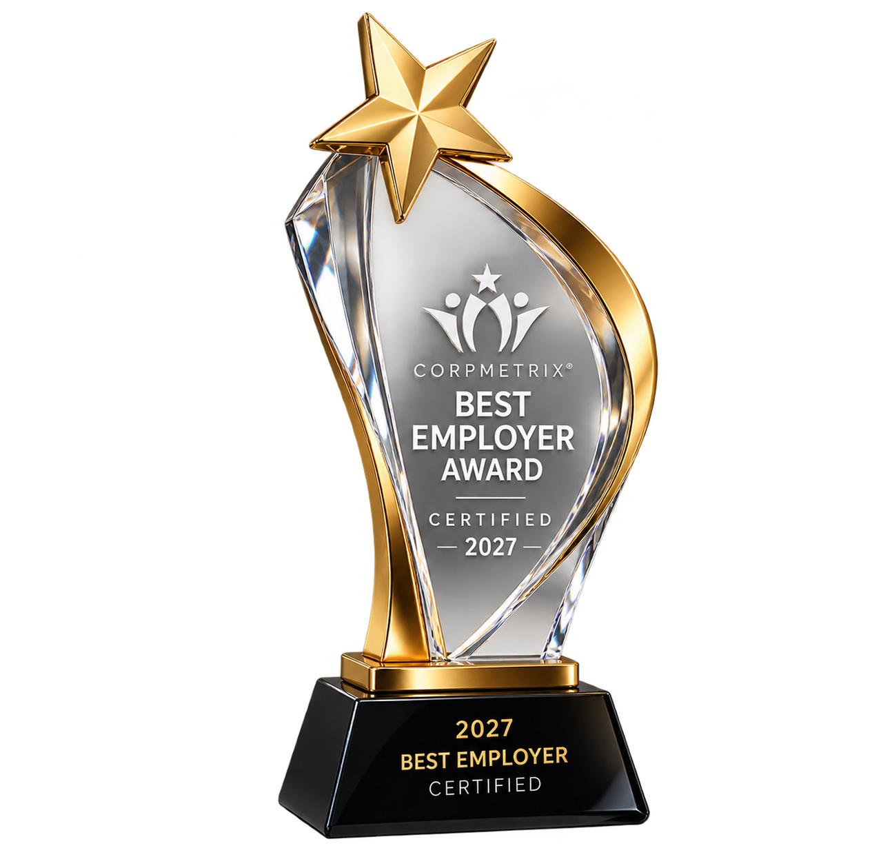 Best Employer Award crystal trophy